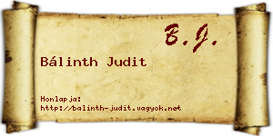 Bálinth Judit névjegykártya