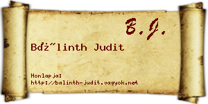 Bálinth Judit névjegykártya